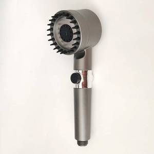 lot 45079 image: 3 Modes Shower Head Adjustable High Pressure Water Saving Massage Portable Filter Shower Head Hook Hose Bathroom Accessories Set,Grey Shower B