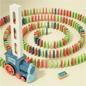 lot 45081 image: PREPHY Domino Train Toys Kids Games - Automatic Stacking Creative Game 3 Year Old - Stem Montessori Toy for Boys 4-6 - Summer Autistic Christmas Birthday Gifts 5 6 Kids Ages 4-8