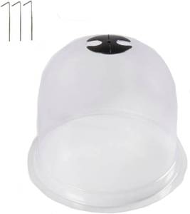 lot 45116 image: Drip Depot Reusable Greenhouse Dome, Clear Plastic, 10 Wide x 8 High, with Vent and 3 Hold Down Stakes