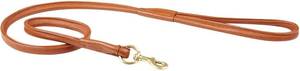lot 45128 image: WeatherBeeta Rolled Leather Dog Lead, Tan, Medium STOCK PHOTO APPROXIMATE