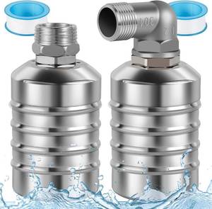 lot 45129 image: 2Pcs Water Level Control Float Valve, 304 Stainless Steel Fully Automatic Mini Floating Ball Valve Auto Shut Off Water Tank Safe Water Level Controller Valve UpperSide Water Intake