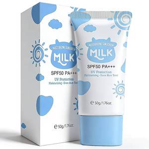 lot 45130 image: Sunscreen for Face SPF 50, Milk Moisturizing Sun screen for Women, Even Skin Tone, Light Texture, Non-Greasy Daily Sunscreen for Face & Body, 50g