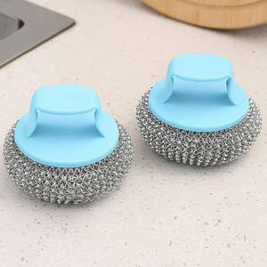 lot 45135 image: 2 Pack Stainless Steel Scrubbers for Kitchen and Bathroom, Heavy Duty Scouring Pads for Pots, Pans, Sink, Grill, Oven, Steel Wool Cleaning Pads for Dishes and Surfaces