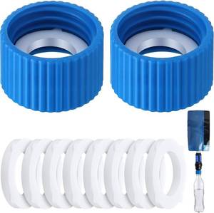 lot 45153 image: 2 Pcs Water Filter Coupling Kit, Compatible with Sawyer Squeeze Filter  Fit 28mm Standard Plastic Bottles, Filtration Cleaning Coupling with Gasket Seals, Backwashing for Hiking Camping Compact