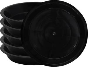 lot 45162 image: 4 Packs of 6pcs Black Plastic Plant Saucers (6 inch) - Heavy Duty Indoor Plant Trays for Pots with Water Drainage, Drip Catcher & Decor (Set of 6 Round Saucers)