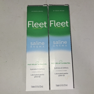 lot 45163 image: 2 Pack Fleet Enema, Ready-to-Use Saline Laxative, 4.5 fl. oz.