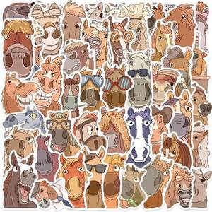 lot 45172 image: 3 Packs 50PCS Funny Horse Stickers,Horses Meme Vinyl Waterproof Stickers for Water Bottles Laptop