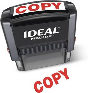 lot 45175 image: 2 Pack Ideal Self-Inking Message Stamp   Copy, Red Ink, 916 x 1-12  For home & office documents COPY stamp impression Compact design Easy to change ink pad 1000s of impressions Red Ink