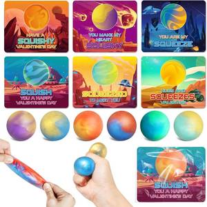 lot 45210 image: Valentine Gifts for Kids School, 24 Pack Valentines Cards with Slime Balls  Valentines Cards with Squeeze Fidget Toys for Classroom Valentine Gifts Exchange, Valentines Party Favors for Boys Girls