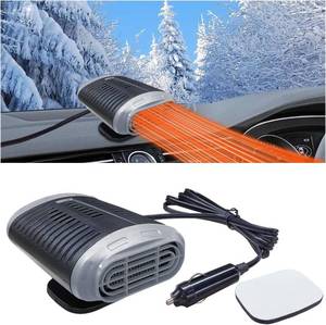 lot 45233 image: Portable Car Heater, 12V 150W Windshield Defogger and Defroster that Plug into Cigarette Lighter for Winter, 2 in 1 Fast Heating & Cooling Fan with 360  Rotatable Base for Car Sedan (GreyBlack)
