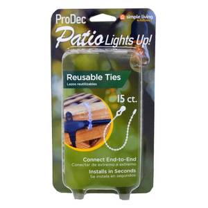 lot 45245 image: 15ct Patio Reusable Decorating Ties for Outdoor Lighting