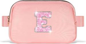 lot 45268 image: Uygafly Gift for Girls Kids,Initial Fanny Pack Belt Bag Purse Peach,E  Birthday Gifts for 3 4 5 6 7 8 9 10 11 12 13 Year Old Girl,Personalized Crossbody Bag Cute Trendy Stuff