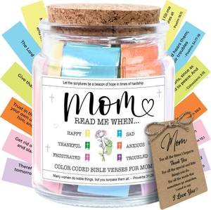 lot 45278 image: NewEleven Mom Gifts From Daughters Son on Mother Birthday, Bible Jar, Christian Gift for Wife, Thank You Gift Decorative Inspirational Scripture Jar with 92 Bible Verses
