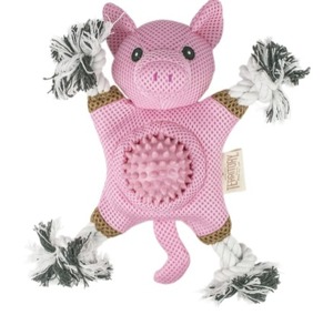 lot 45284 image: Territory 2 in 1 No Stuffing Removable Fetch Ball Tug Dog Toy for Small Medium Large Dogs, Pig