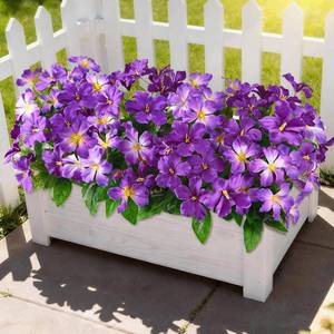 lot 45311 image: Artificial Flowers for Outdoor, 6PCS Fake Silk Flowers  UV Resistant Realistic Faux Plants Flowers for Front Door Porch Planter Patio Yard Garden Spring Decor, Double Purple