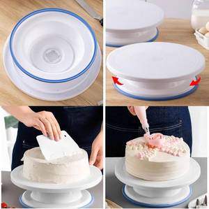 lot 45324 image: Complete Cake Decorating Kit, Cake Decorating Tools with Rotating Cake Stand, Cake Leveler, Piping Tips etc. Cake Decorating Supplies Kit for Beginners, Bakers & Hobbyists, Cake Shop (Blue)