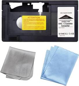 lot 45325 image: HQ VHS-C Video Cassette Adaptor Motorized VHS-C to VHS Cassette Adapter NOT Compatible with 8mmMiniDVHi8 Tapes with 2 Pcs Lens Clean Cloth