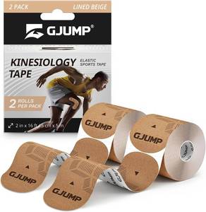 lot 45335 image: Kinesiology Tape, 40 Count Precut Strips 2 Rolls Original Cotton Tape  Elastic Athletic Tape for Muscle Strain Relief & Joint Support, Latex Free Kinetic Tape, Waterproof & Breathable Sports Tape