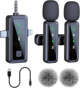 lot 45339 image: 3-in-1 Wireless Lavalier Microphone for iPhoneAndroidCameraPC, Featuring a Rotatable Clip, Mute, Reverb, and Noise Reduction   Ideal for TikTok, YouTube, and Vlogging (3-in-1)