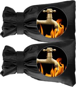lot 45342 image: Wohohoho Outdoor Faucet Cover for Winter, 2 Packs Pro 10 H x 7 W Black Outside Freeze Protection, Reusable Waterproof Insulated Spigot Cover, Thickened Garden Faucet Socks Hose Bibs