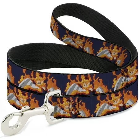 lot 10581 image: Crunchyroll Pet Leash, Dog Leash, My Hero Academia Flame Hero Endeavor Pose Blue, 4 Feet Long 1.0 Inch Wide