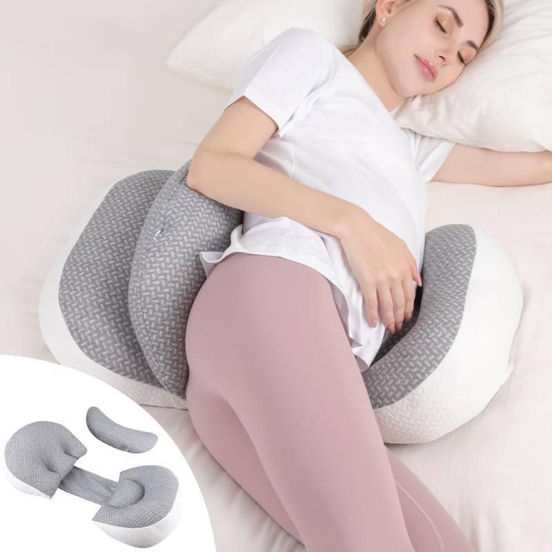 lot 14114 image: Chilling Home Pregnancy Pillow, Maternity Pillow for Pregnant Women, Pregnancy Pillows for Sleeping Portable, Pregnancy Wedge Pillow, Body Pillow Support for Back, Belly, Waist, Grey