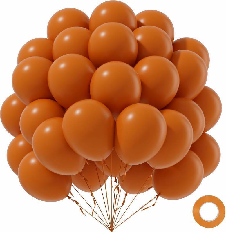 lot 14115 image: Burnt Orange Balloons Burnt Orange Latex Balloons Party Balloon for Fall Themed Bridal Baby Shower Wedding Graduation Birthday Party Decorations