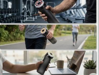 lot 14127 image: Flavored Water Bottle 650ml Frosted Design With Flavor Pods For Camping Fishing Outdoor Activities, Matte Black 6 flavors included
