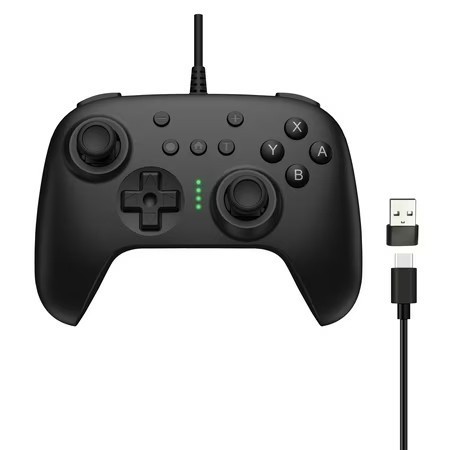 lot 17974 image: onn Wired Game Controller for Nintendo Switch 2, OLED, Lite, Black