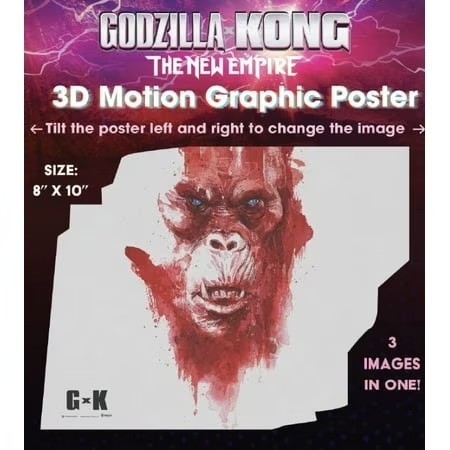 lot 17923 image: Godzilla v Kong The New Empire 3D Motion Graphic Poster 8 x 10