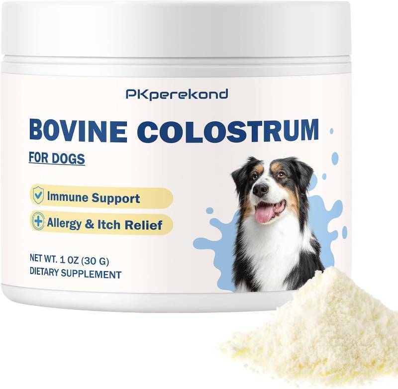 lot 12359 image: Bovine Colostrum for Dogs, 50% IgG, Immune Support for Dog Allergy and Itch Relief, Organics Pure Grass-Fed Colostrum Power for Dogs, Promote Skin and Gut Health, Licking Paws Relief, 1 Oz
