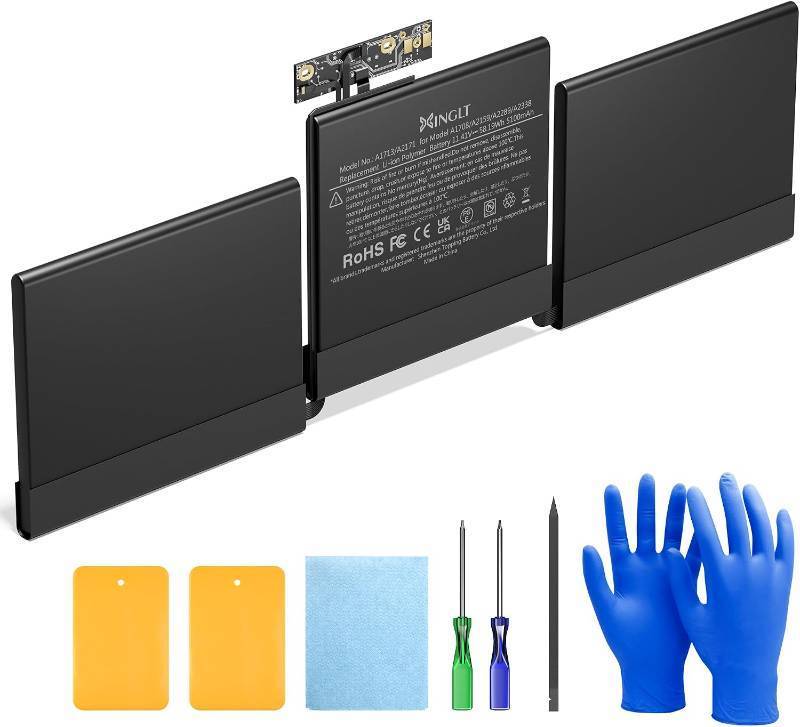 lot 27228 image: 5100mAh A1708 Battery Replacement for MacBook Pro 13 inch Model A1708 (2016,2017) A2159 (2019) A2289(2020) A2338(2020,2022) Battery A1713 A2171 58.19Wh  A2159 (2019) A2289(2020) A2338(2020,2022) Battery A1713 A2171 58.19Wh (5100mah)