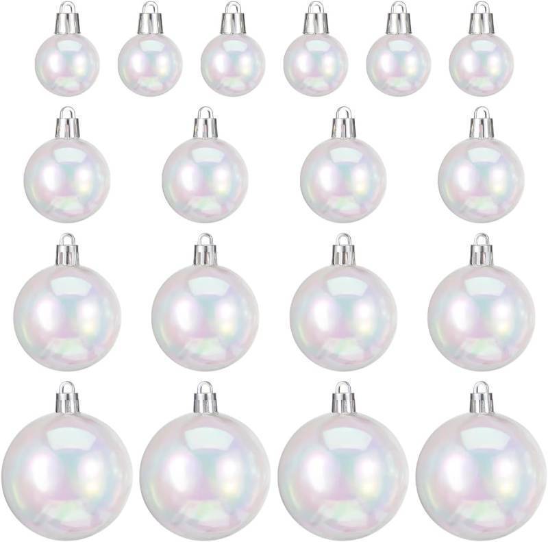 lot 8303 image: Luxshiny 54Pcs Iridescent Christmas Ornaments Balls   Clear Plastic Christmas Tree Decorations, Assorted Sizes (1.18 to 2.36) for Party, Wedding, Home Decor