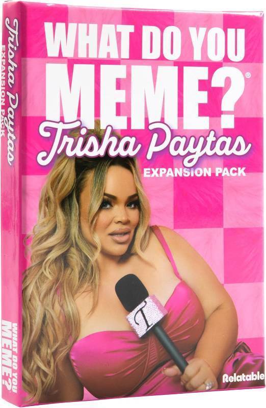 lot 8304 image: What Do You Meme Trisha Paytas Expansion Pack by Relatable, Card Games for Adults, Featuring YouTube Influencer Trisha Paytas, All New Meme Game Content, Includes 15 Image Cards and 10 Caption Cards