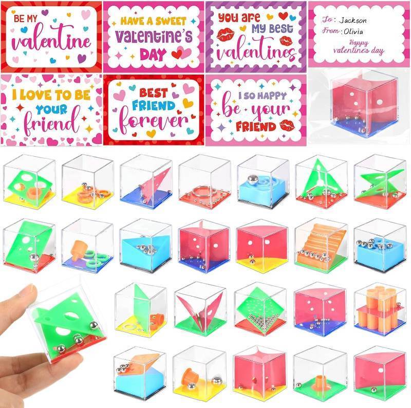 lot 8564 image: Brain Teaser Puzzles Return Gifts for Birthday Party, Goodie Bags Stuffers 24 Set Gifts Exchange Cubes Party Favors Games Challenge Party Favor with Cards Bulk