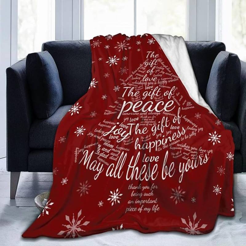 lot 3110 image: Blessing Gifts for Women Christmas Tree Inspirational Thank You Gifts for Mom Christmas Throw Blanket 40x50 Love Comfort for Women Mom Dad