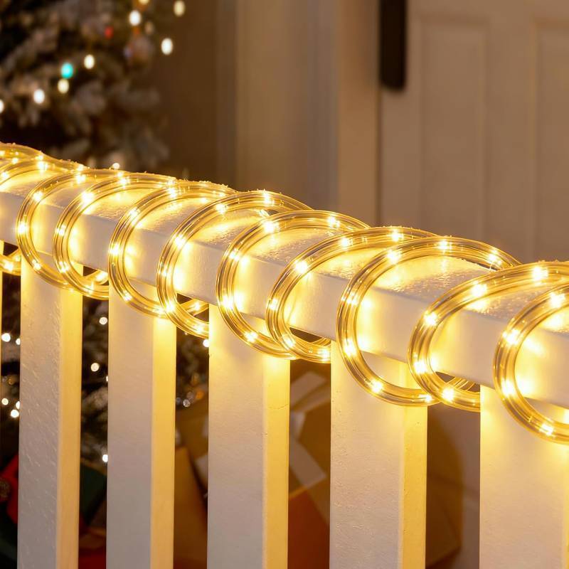 lot 3353 image: Joiedomi 40FT LED Candy Cane Rope Lights, Waterproof Outdoor 360 LED Christmas Decor Lights for Garden Yard Party Xmas Christmas Holiday Decorations (Warm White)