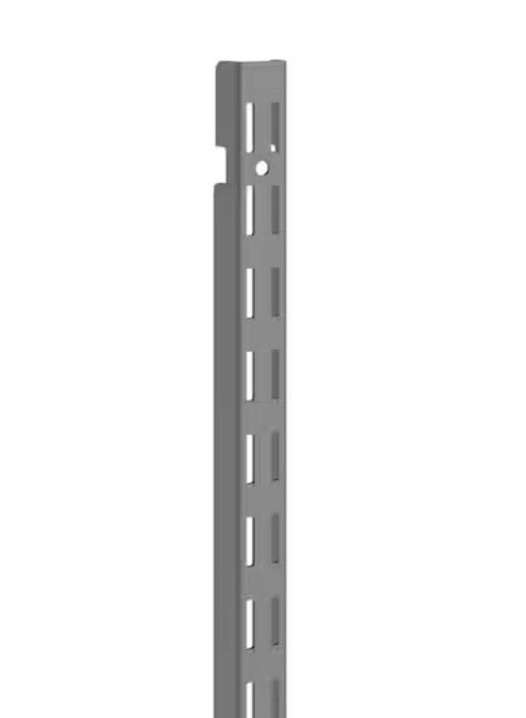 lot 285 image: Pair of MaxLoad 84 in. L Grey Standard Support Bracket Shelf Tracks - low profile - Quality Strength - Upgrade any Closet, Garage, etc Rails only