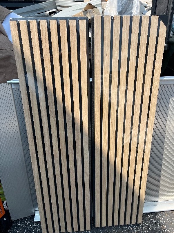 lot 170 image: 4 x 1 Oak Wooden Design Acoustic Panels