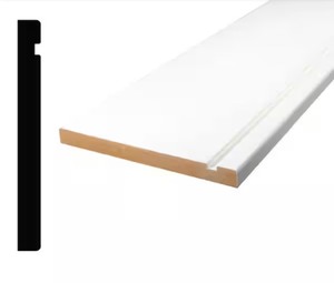 lot 104 image: 9290 12 in. x 5 in. x 84 in. Primed MDF Baseboard Moulding (2-Pieces)