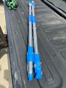 lot 102 image: Bundle of 2 Light Weight Extension Poles - Universal Threaded Tip - Blue & Chrome