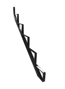 lot 24 image: Pylex 13905 Series Stair Riser, 45 in H, 40 mm L, 60 mm W, Steel, Black, Baked Powder-Coated, Pack of 2