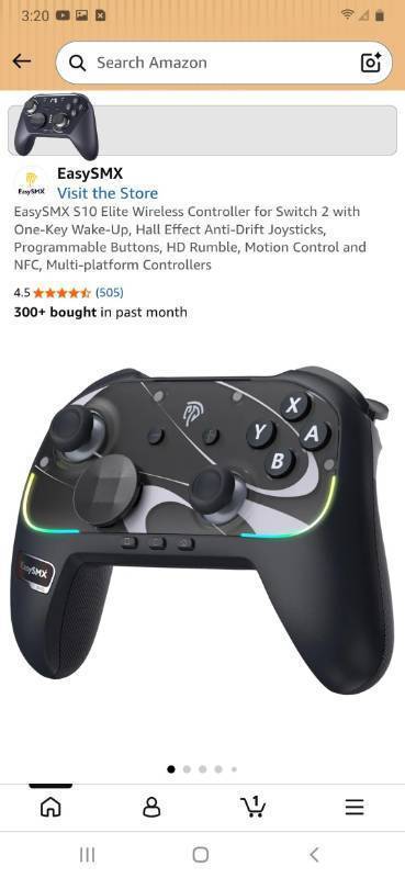 lot 37799 image: S10 Elite Wireless Controller for Switch 2 with One-Key Wake-Up, Hall Effect Anti-Drift Joysticks, Programmable Buttons, HD Rumble, Motion Control and NFC, Multi-platform Controllers - Retail $50