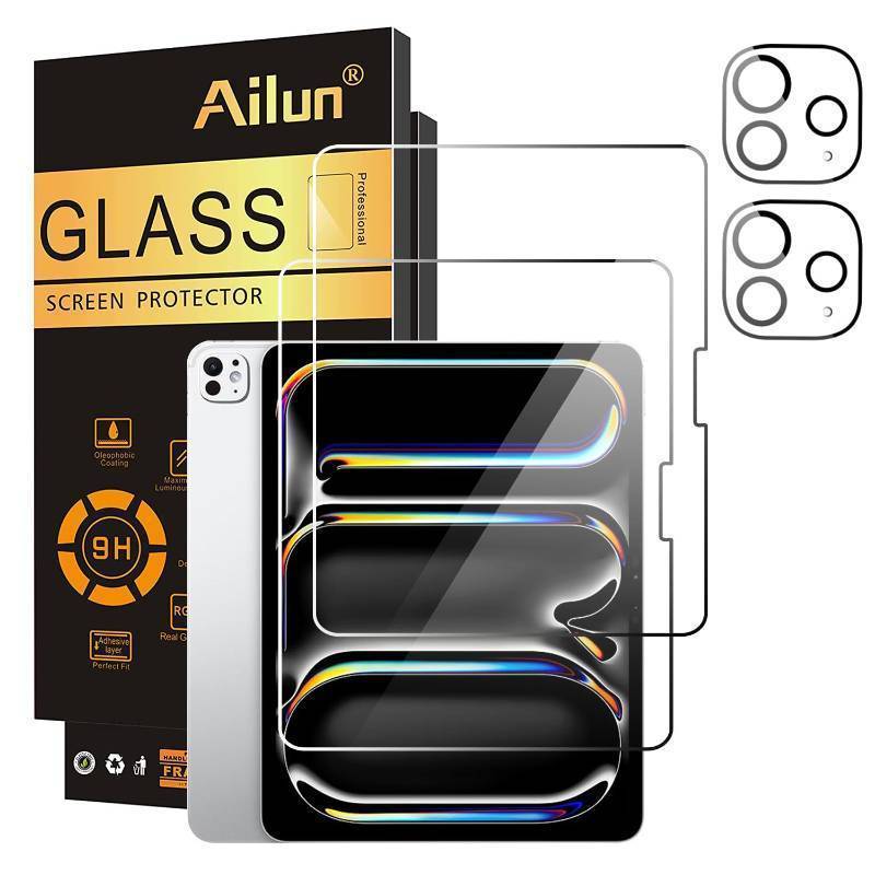 lot 37817 image: Screen Protector for iPad Pro 11 inch 20252024 6th5th Generation, M5M4 2 Pack  2 Pack Camera Lens Protector,Tempered Glass 0.33mm,Face ID & Apple Pencil & Case Compatible 1 Pack - Retail $11