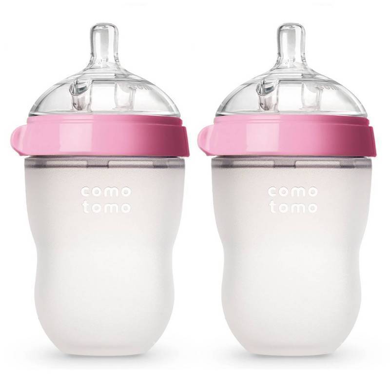 lot 37859 image: Silicone Bottle 8-Oz (2 Pack)- Pink - Retail $20