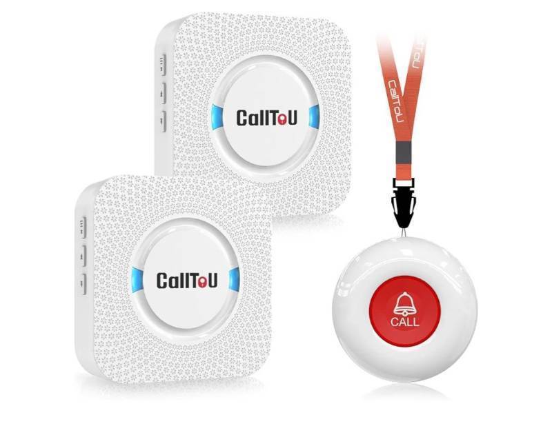 lot 37870 image: Caregiver Pager Wireless Call Button Nurse Alert System 500 Feet for HomeElderlyPatientDisabled 06WS (2 Receiver) (No Button Included) - Retail $33
