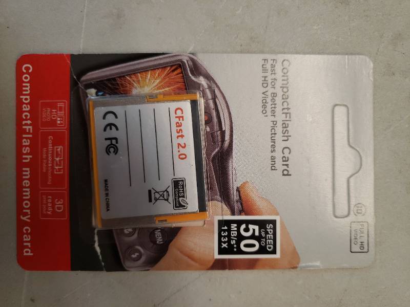 lot 17240 image: 2.0 CompactFlash Memory Card 50MBs 133x - Retail $10