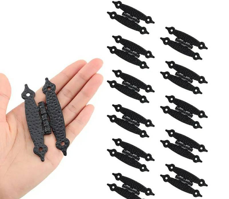 lot 17246 image: HOME MASTER HARDWARE 12 Pieces (6 Pairs) Cabinet Hinges, Hammercraft Face Frame Flush Mount H Black Cabinet Hinge, Suitable for KitchenBathroomFurniture Cabinet and Door-3.5x1.5 - Retail $18