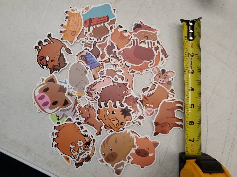 lot 17219 image: Wild Boar Cartoon Sticker Pack COUNT UNKNOWN - Retail $5