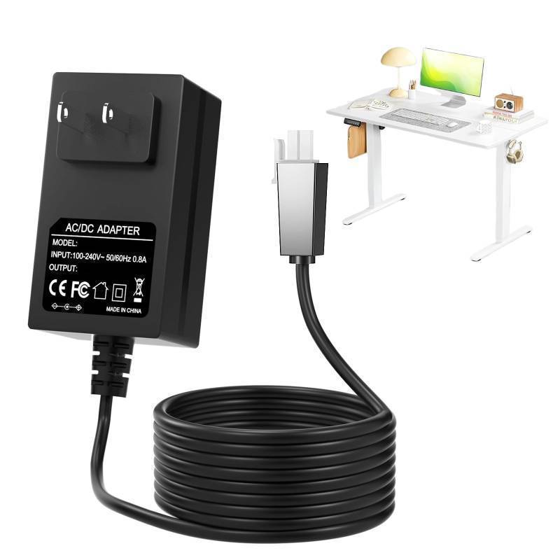 lot 36171 image: 12V 2A Standing Desk Power Cord Compatible with 12V Standing Desk Single Motor Power Supply, Max 24W (Not Compatible with 29V) - Retail $23